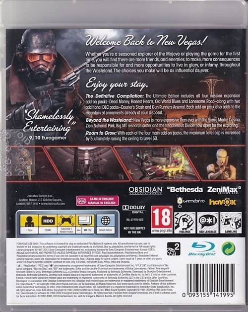 Fallout New Vegas Ultimate Edition - PS3 (B Grade) (Genbrug)